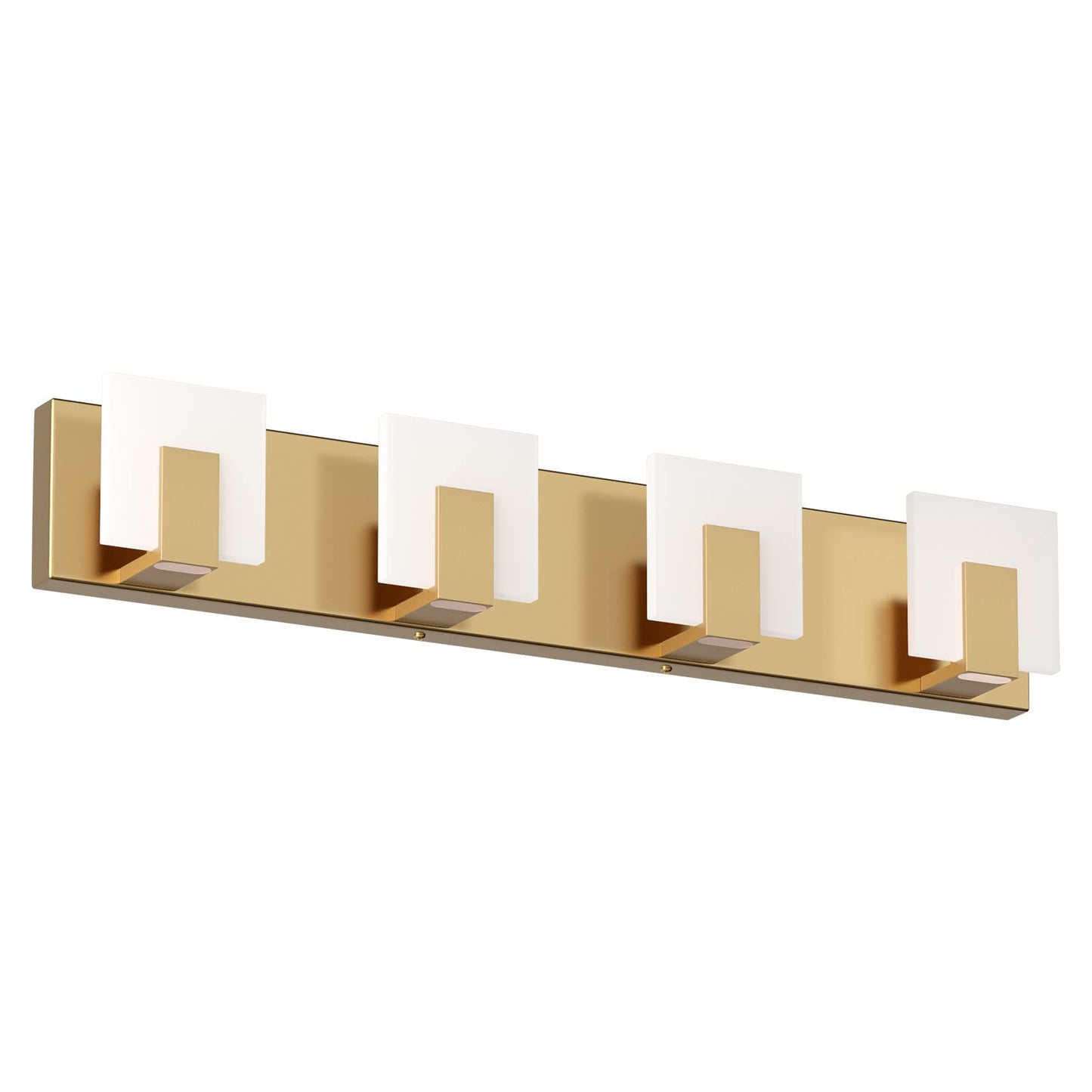 Aipsun Gold LED Bathroom Vanity Light Fixture, 4 Lights, Aluminum, Model GW-1105-4T-Gold, Modern Design, 6000K White Light