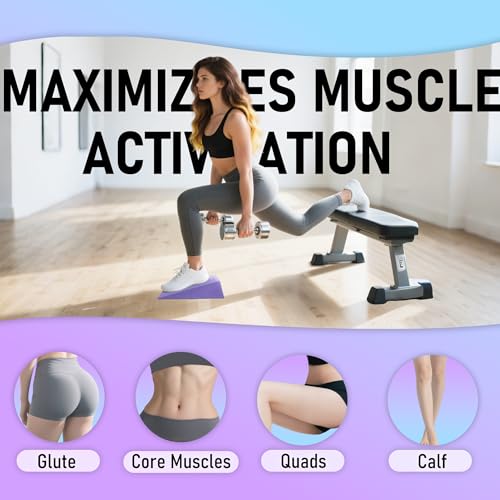 Folaps Squat Wedge with Step-by-Step Guide: 15-Degree Non-Slip Blocks for Deep Squats Lower Body Exercises - Improve Stren...
