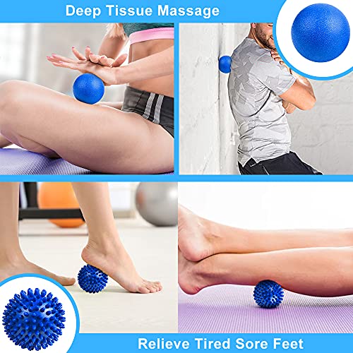 URAQT Spiky Massage Ball Set, 2 Pack Physical Therapy Massage Balls, Hard Lacrosse Ball & Spiky Massage Ball for Myofascia...
