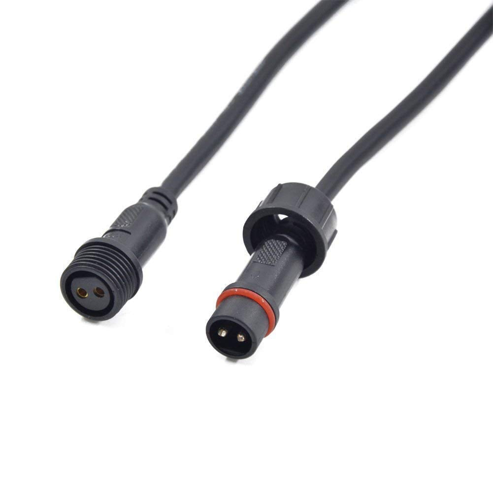 WESIRI 5 Pairs 2pin Black Electrical Connector LED Connector 20cm Extension Cable 40cm/Pair 0.75mm²