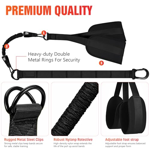 Pull Up Assistance Bands 300 lbs – Heavy Duty Adjustable Pull Up Bar Resistance Bands Set with 4 Assistance Bands, Dual Fo...