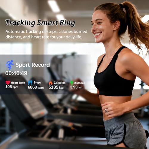 Nyweey Smart Ring for Women Men Fitness Ring with Heart Rate, Blood Oxygen, Blood Pressure, Sleep Tracker, Step Tracker, I...