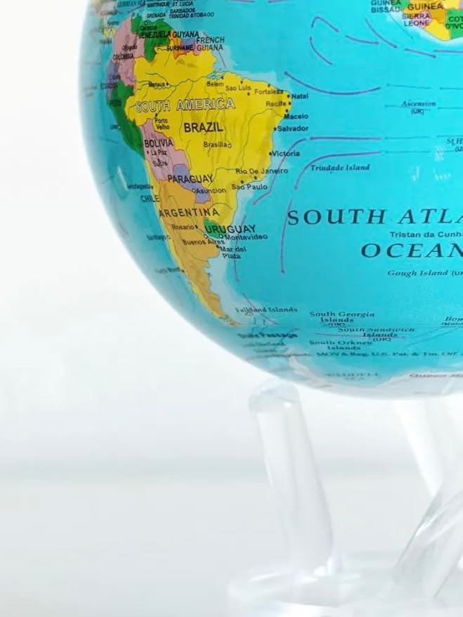 MOVA Globe – Blue Political Map 6” | Rotating World Globe Powered by Light | Educational Home Decor, No Batteries or Wires Needed