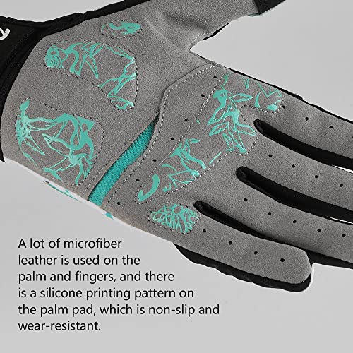 DuShow Bike Gloves for Women Cycling,Pink Floral Workout Gloves Women,Full Finger Biking Driving Riding Gloves for Women,G...