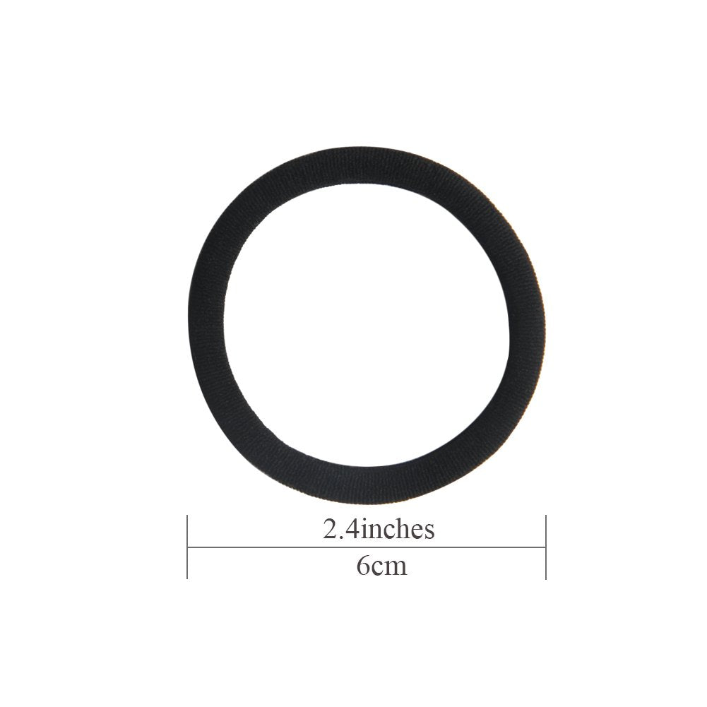 20 PCS Thick Seamless Hair Ties for Curly Heavy and Long Hair Brown Hair Elastics for Women Men and Girls Big Pony tails Holders