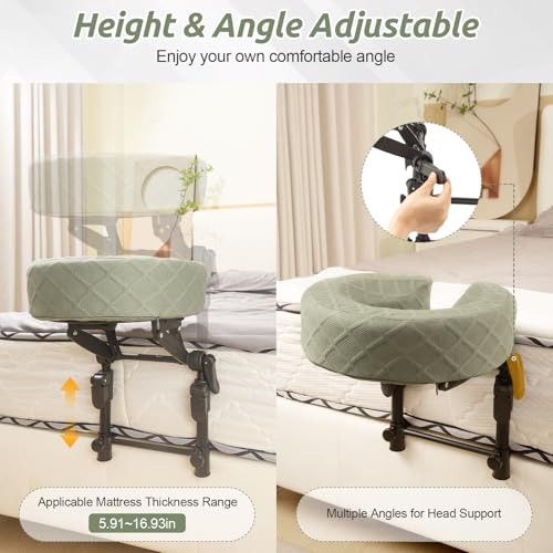 Cxgros Massage Headrest for Bed, Adjustable Massage Face Cradle at Home, Portable Massage Table Kit for Sleeping Mattress,...