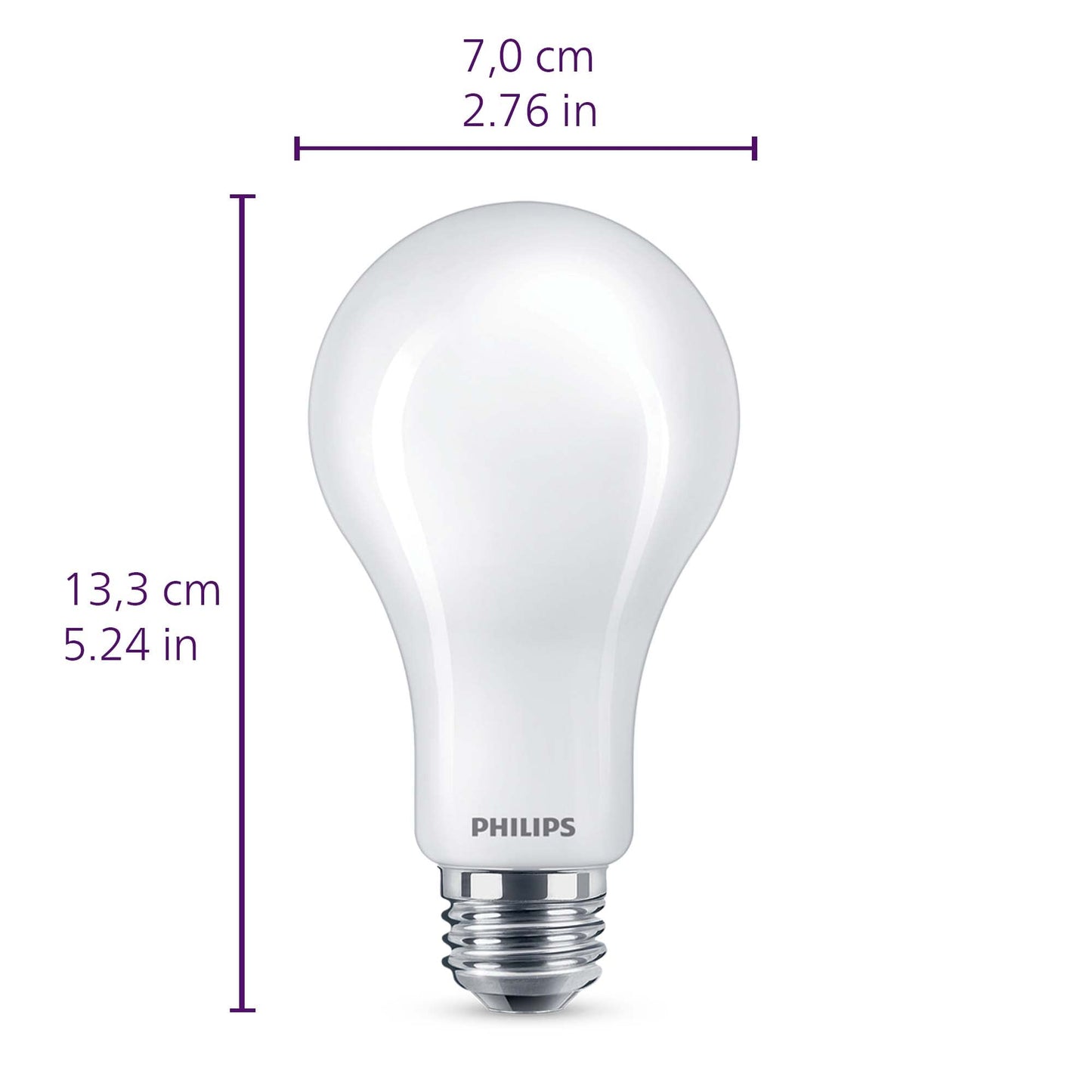 PHILIPS LED Frosted Spiral Bulbs, Dimmable, 1600 Lumen, Soft White, 12.5W=100W, E26 Base, 2-Pack, Model