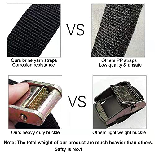 Ayaport Cam Buckle Tie Down Straps 6 feet 2200lbs Break Strength Securing Straps with S Hooks for Motorcycle, Kayak, Car, ...