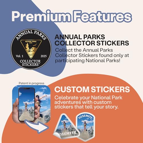 Wondery Parks of the USA® Water Bottle With 63 Waterproof Stickers of Parks (USA), 32 oz Stainless Steel Water Bottle for ...