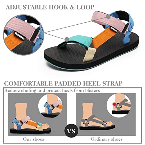 WateLves Womens-Sport-Sandals Hiking Sandals with-Arch-Support Webbing-Outdoor-Beach-Water-Sandals for Travel-Walking-Trek...