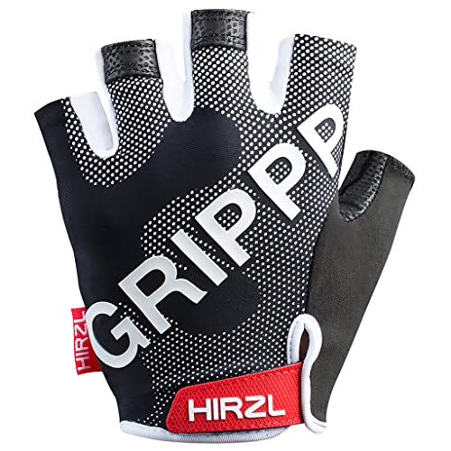 HIRZL Grippp Tour SF 2.0 Leather Bike Gloves, Short Finger, Breathable, Foam Padded, Anti-Slip, Sweat and Water Resistant,...