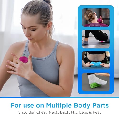 NOVA 3-in-1 Hot and Cold Massage Roller Set - Foot Roller, Gel Ball, and Peanut Roller for Plantar Fasciitis, Back Pain, T...