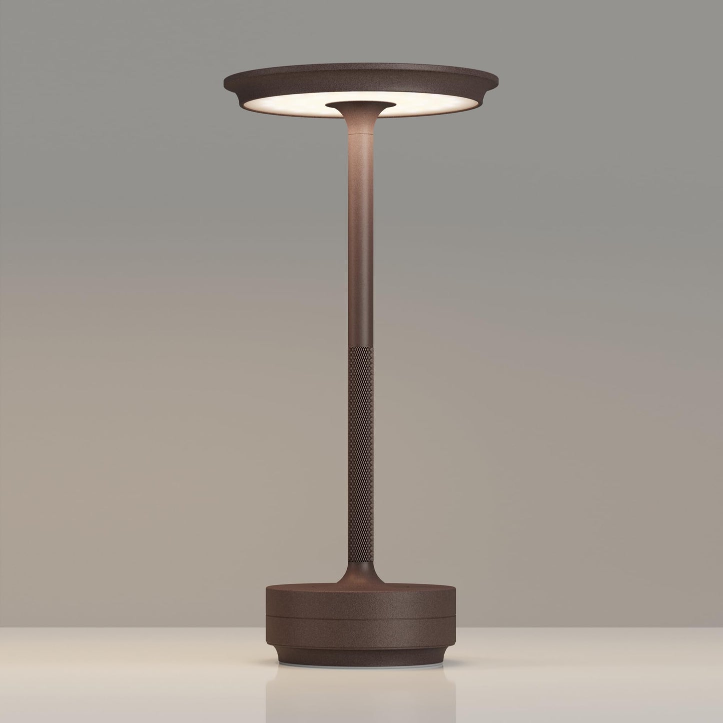 TBBGA Rechargeable Table Lamp, 5000mAh, 3 Color Stepless Dimming, Aluminum, Portable, Rust, Model T106C