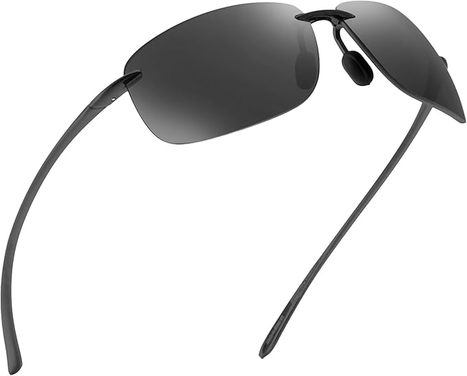 JIM HALO Sport Sunglasses for Men Women TR90 Rimless Frame for Running Fishing Cycling Driving