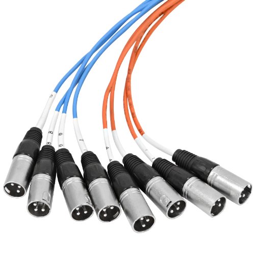 Seismic Audio - Saxt-8X15_Mf - 8 Channel 15 Foot 1/4 Inch Trs To Xlr Male And Xlr Female Snake Cable Bundle