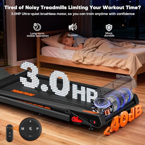 Treadmill with Speaker, 6-in-1 7.5MPH Foldable Treadmill for Home with App Compatible, Walking Pad with 10% Incline, LED D...