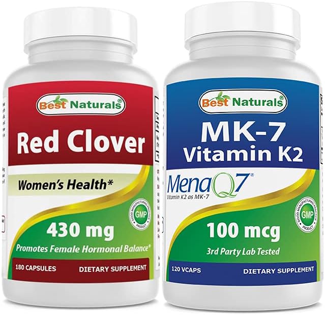 Best Naturals Red Clover 430 mg & MK-7 Vitamin K2 100 mcg