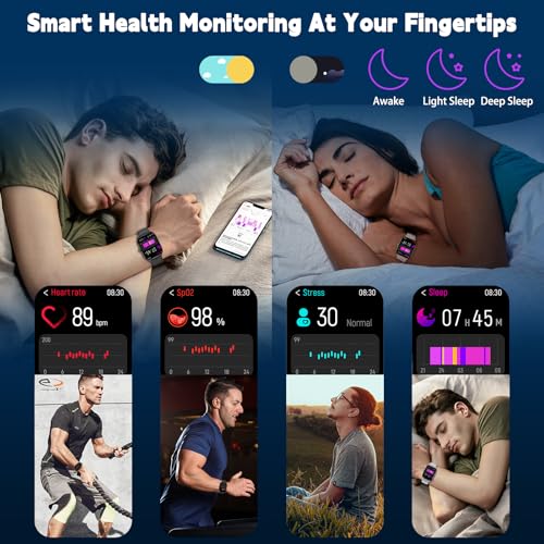 Smart Watch for Women Men(Answer/Make Call), Smartwatches with Heart Rate/SpO2/Sleep/Stress Monitor, IP68 Waterproof Activ...