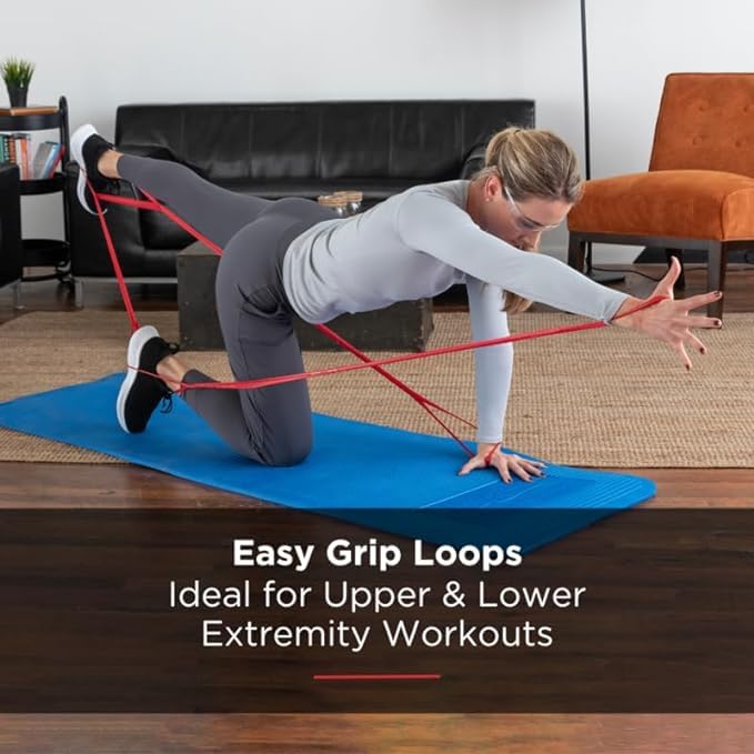 THERABAND CLX Resistance Band with Loops, 2 Pack Fitness Band for Home Exercise and Workouts, Portable Workout, Functional...
