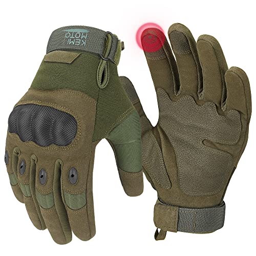 KEMIMOTO Tactical Gloves for Men, Touchscreen Motorcycle Gloves with Hard Shell & Palm Padding for Sports Motorcycle Cycli...