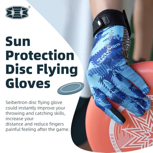 Seibertron S.P.S.G-5 Ultimate Flying disc Gloves Super Grip and Disc Gloves Sun Protection Breathable Touchscreen Sport Fr...