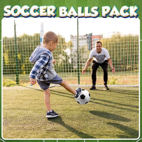 Size 3 Soccer Balls for Toddlers & Kids (4 Pack) - PVC Youth Soccer Balls - Small Beginner Sports & Practice Playground Ba...