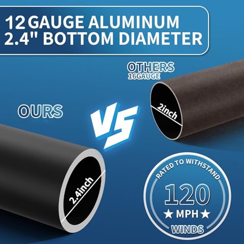 FFILY Heavy Duty 25 FT Flag Pole, Unbending 100MPH Wind Resistance, 12Gauge 95HBW Hard Aerospace Aluminum, In-Ground Flagp...