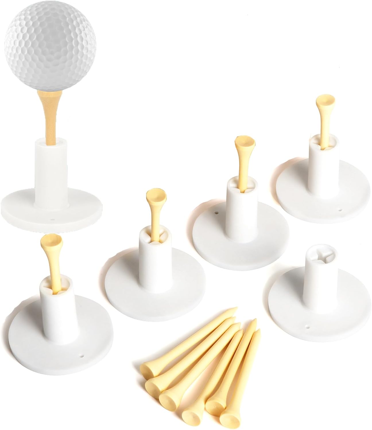 Rubber Golf Holder Set for Driving Range, Golf Rubber Tees Practice for Golf Hitting Mats Outdoor Indoor, 1.5 Inch Holder Tees, Universal with Artificial Turf Golf Mats