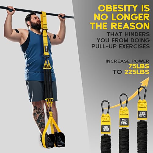 HOXWC Pull Up Assistance Bands, Adjustable Heavy Duty Resistance Band for Pull Up, 3 Pull Up Bands, Comfortable Fabric Fee...