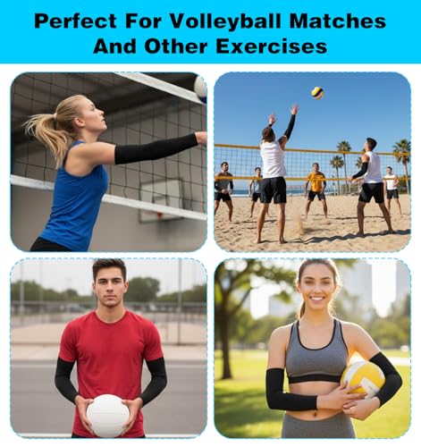 Arm Pads for Volleyball, Compression Youth Volleyball Arm Sleeves for Teen Girls, UV Sun Protection & Moisture Wicking, Li...