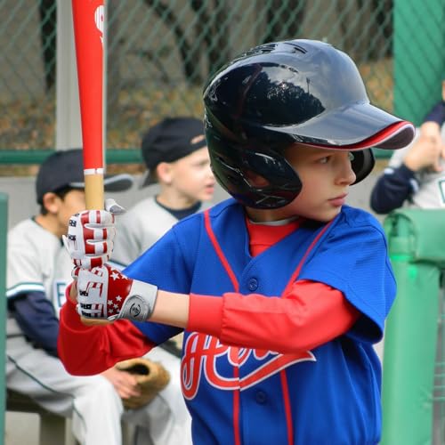 WATSAVPUP Youth Baseball USA Flag Glove American Flag Batting Gloves Comfortable Fit Breathable Durable Lightweight Design...