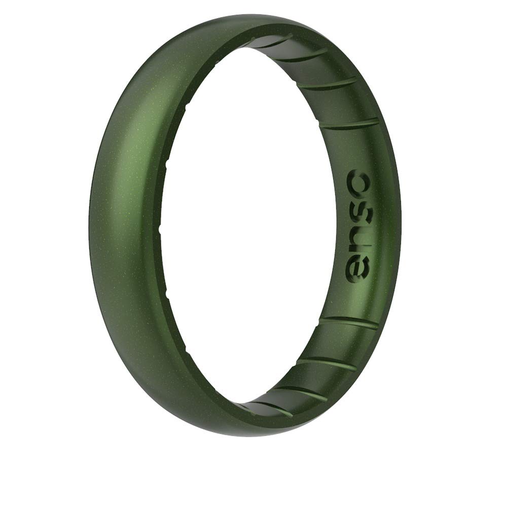 Enso Rings Thin Legend Silicone Ring - Made in USA - Ultra Comfortable, Breathable & Safe - Unisex Wedding Ring (Loch Ness, 6)