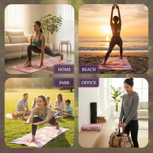 Non Slip Hot Yoga Towel for Yoga | Machine Washable Yoga Towel with Silicone Grip, Quick Drying & Super Absorbent | Multi-...