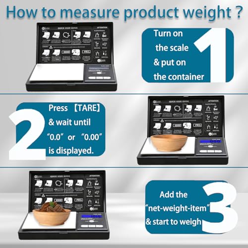 Weigh Gram 200g Digital Pocket Gram Scale 0.01g Accuracy, 200g x 0.01g Mini Digital Grams Scale, Small Food Scale, Jewelry...