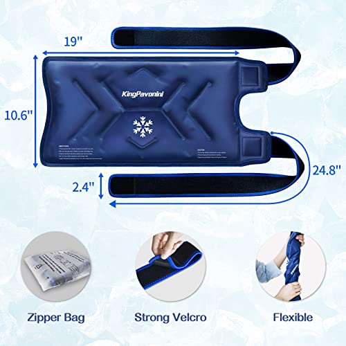 KingPavonini XXL Knee Ice Pack Wrap Around Entire Knee After Surgery, Large Reusable Gel Ice Pack for Injuries, Pain Relie...