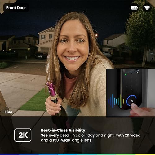myQ Secure View™ 3-in-1 Smart Lock with 2K HDR Video Doorbell Camera, Face Access, Fingerprint Access, PIN & App Control —...