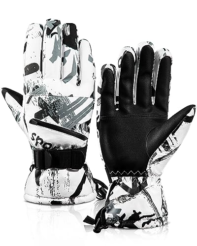 TOBEHIGHER Winter Ski Gloves - 5-Finger Waterproof Winter Gloves, Snowboarding Glove, Touchscreen Ski Glove Men