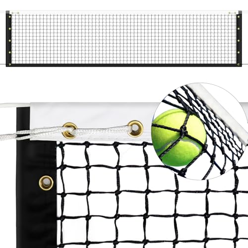 Tennis Net Professional Tennis Court Net 42FT Replacement Nets Heavy Duty Sport Nets with 2 Fiberglass Dowels, Compatible ...