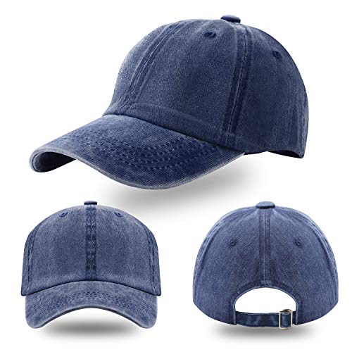 5 Pieces Unisex Cotton Vintage Baseball Cap Low Profile Unstructured Baseball Hat Washed Distressed Twill Adjustable Dad Hat