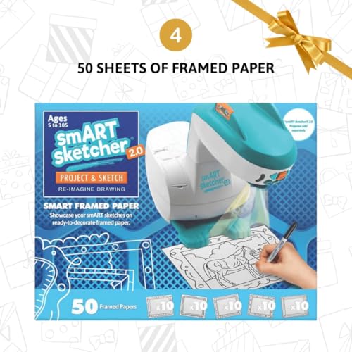 Smart Sketcher 2.0 Drawing Projector Set, 4-in-1 Bundle with Jungle & Ocean Packs, 180+ Activities, Educational Art Toy, B...