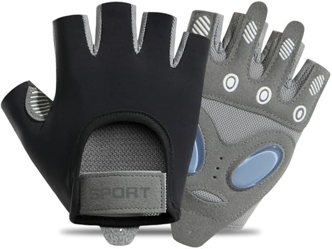 HinyBoeh Women Mesh-Fingerless-Workout-Gloves,Breathable-Cycling-Gym Lightweight-Sport-Gloves with Non-Slip