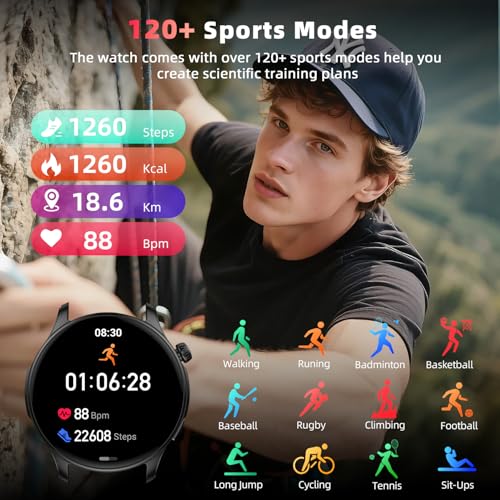 Smart Watch for Men Women Fitness Tracker: Waterproof Bluetooth Call Answer/Make Smart Watches for Android/iPhone Digital ...