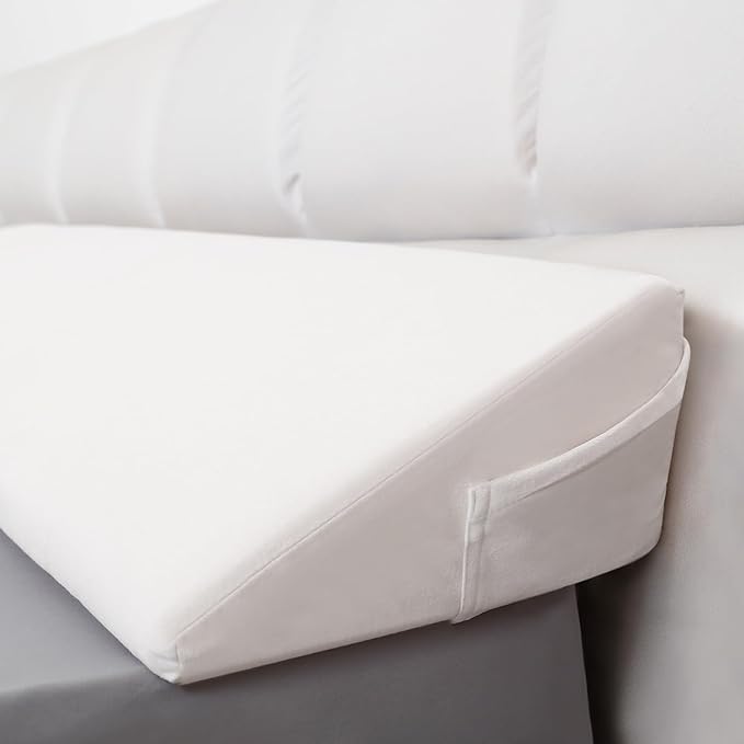 WdFour Bed Wedge Pillow, Close Off Headboard, Wall and Mattress Gap. Incline, Slanted Sweat-Proof Pillow for Neck and Back Pain Relief Anti-snoring for Comfortable Sleeping.(Off-White,72Wx10Dx6H)