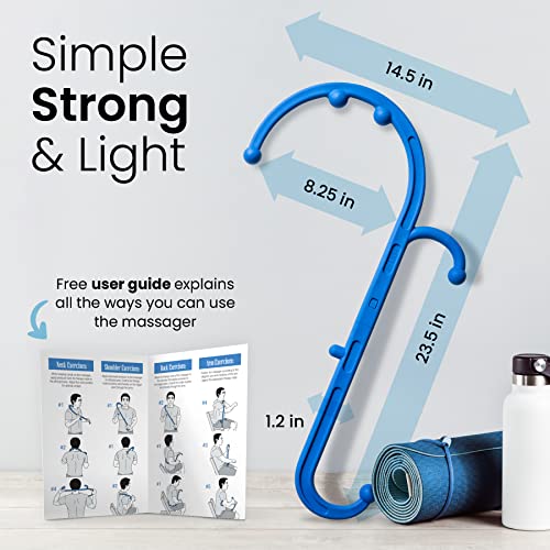 LiBa Back and Neck Massager - Trigger Point Massage Tools for Pain Relief and Manual Massage Hook Therapy Handheld Back Ne...