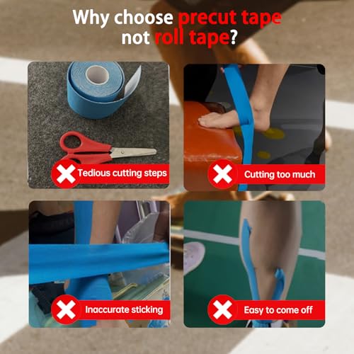IEADEN Precut Kinesiology Tape for Knees, 10 Pcs, Upgraded, Knee Support & Stability, Knee Pain Relief Athletic Tape - Wat...