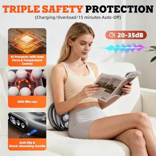 2026 New 16-Head Deep Tissue Percussion Massage Gun – Quiet Muscle Massager for Full Body, Up to 30 Intensity Levels, Cord...