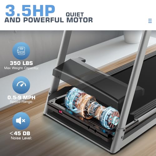 SYTIRY Incline Treadmills for Home with TV Screen and WiFi, 3.5HP Smart Walking Pad Treadmill with Incline, Heavy Duty Fol...