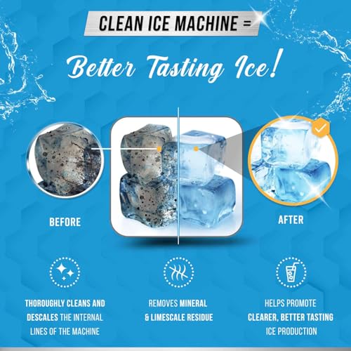 ACTIVE Ice Machine Cleaner Maker Descaler - 24 Clean Tablets Compatible with Frigidaire, Opal, GE Profile, Kitchenaid, Nic...