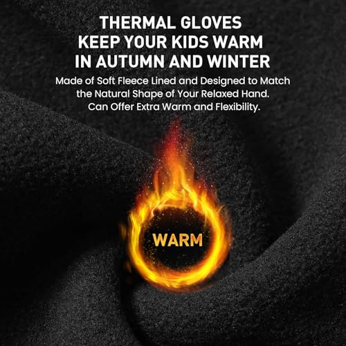 Amrta Winter Gloves for Kids Waterproof Thermal Boys Girls Cold Weather Warm Sport Touchscreen Soft Mittens, Children Anti...