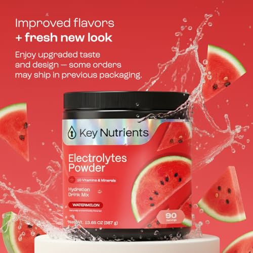 KEY NUTRIENTS Multivitamin Electrolytes Powder No Sugar for Recovery - Refreshing Watermelon Electrolyte Powder - Hydratio...